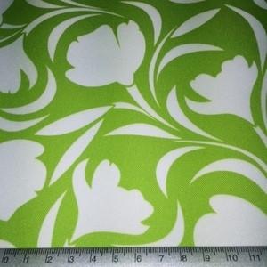 Lime green floral print PU coated polyester