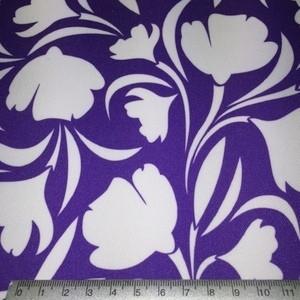 Purple floral print PU coated polyester