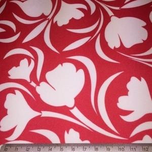 Red floral print PU coated polyester