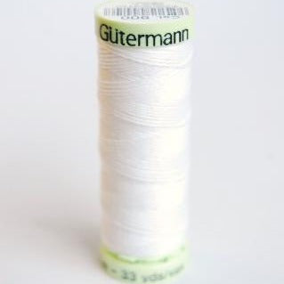 White polyester button thread