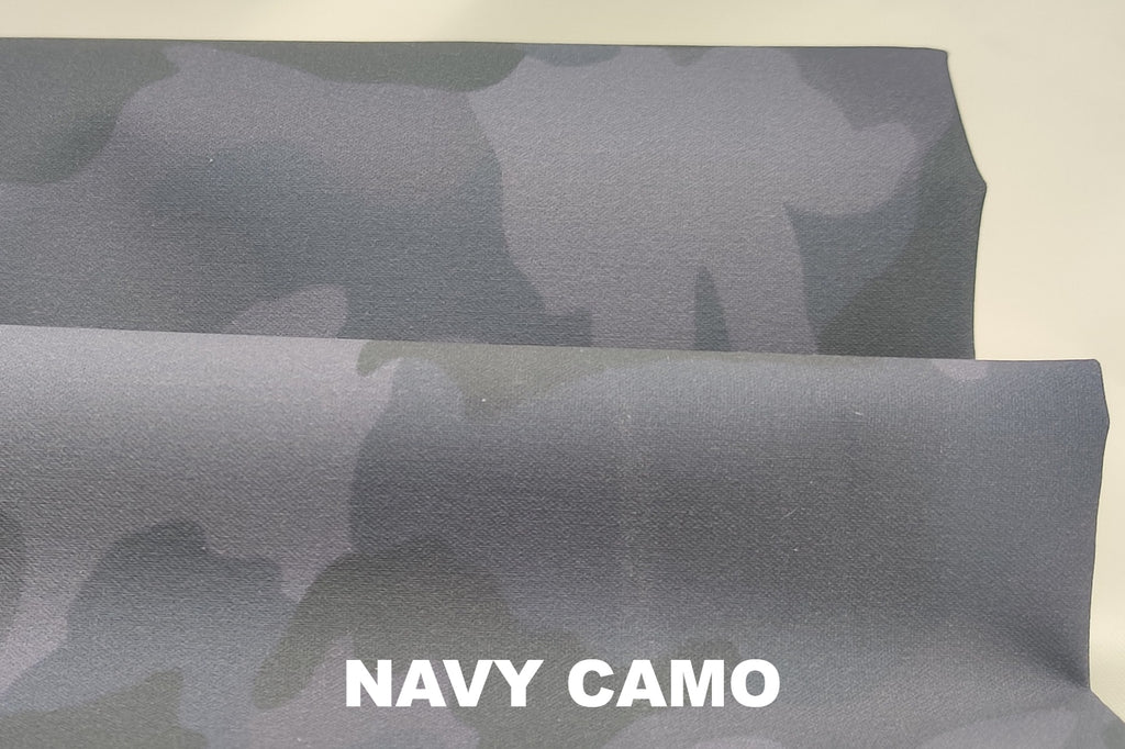 Navy blue camouflage Staywax waxed cotton from British Millerain