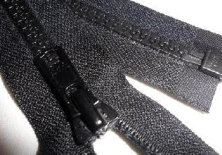 Black 6 millimetre open ended chain zip