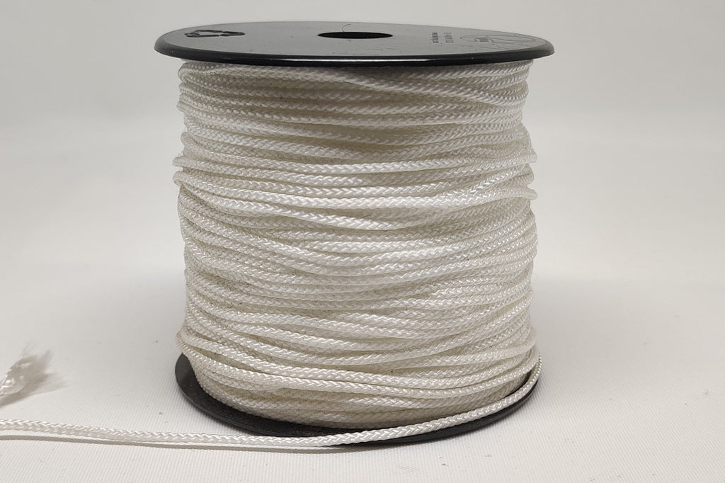 White 2 millimetre polypropylene cord