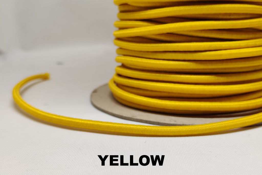 Yellow 5 millimetre elasticated shock cord