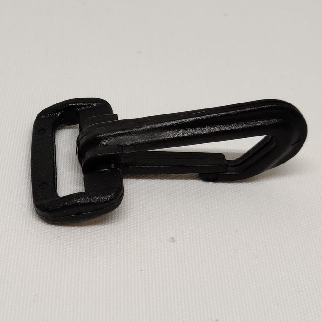 Black plastic 30 millimetre snap hook fastener