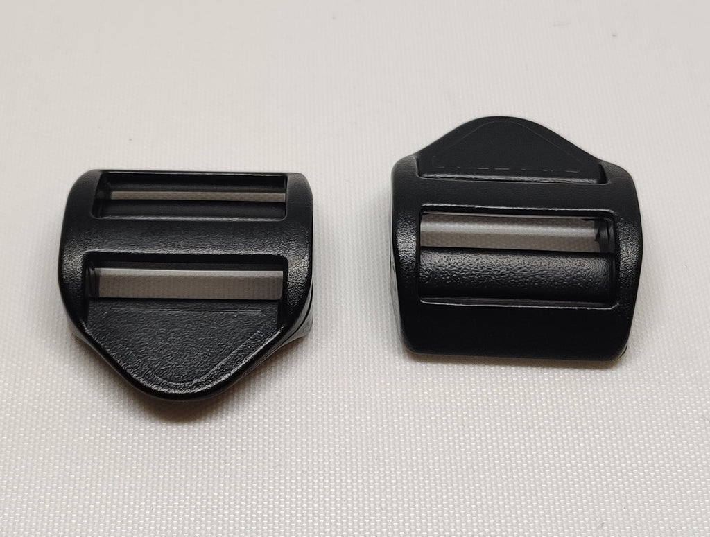 Two 25 millimetre black plastic super ladderlocs