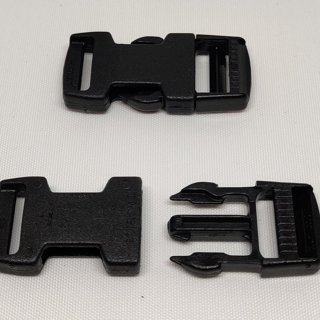 Black plastic 50 millimetre side release buckle from ITW Nexus
