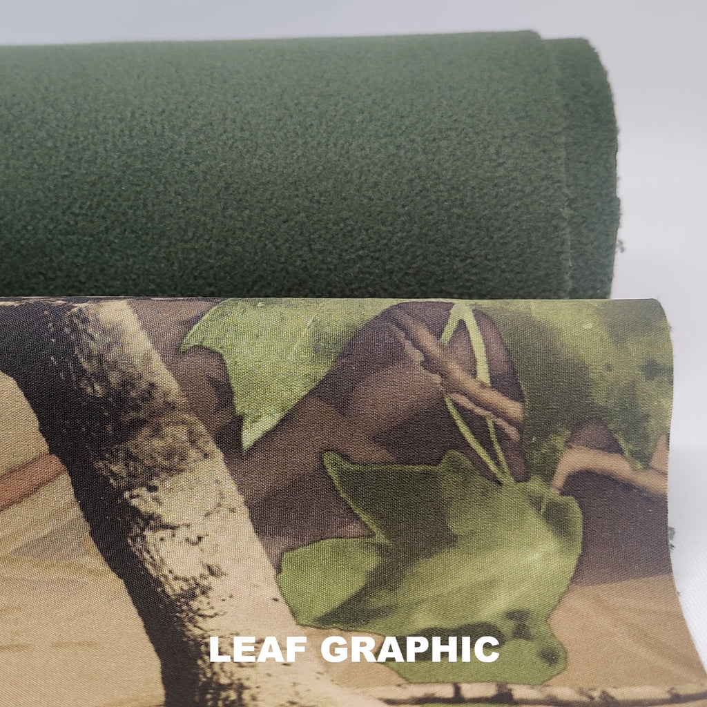Leaf graphic print polyester softshell