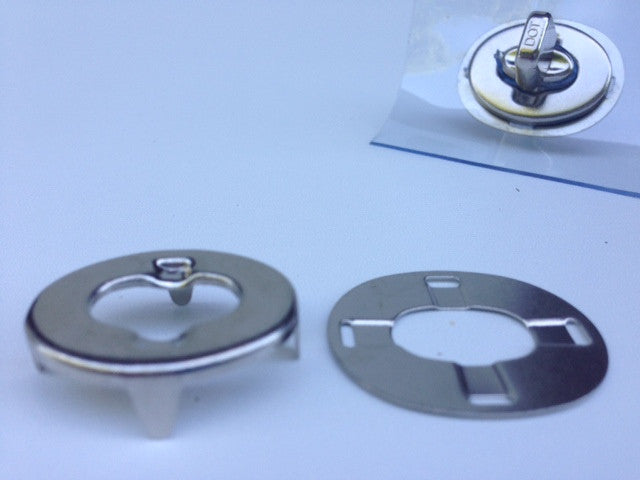 Nickel plated brass turnbutton eyelet and washer