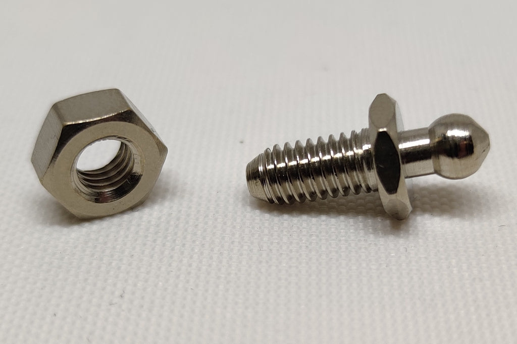 Nickel plated brass machine thread peg (2 parts) from Tenax