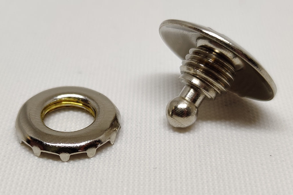 Nickel plated brass fabric peg with collar from Tenax
