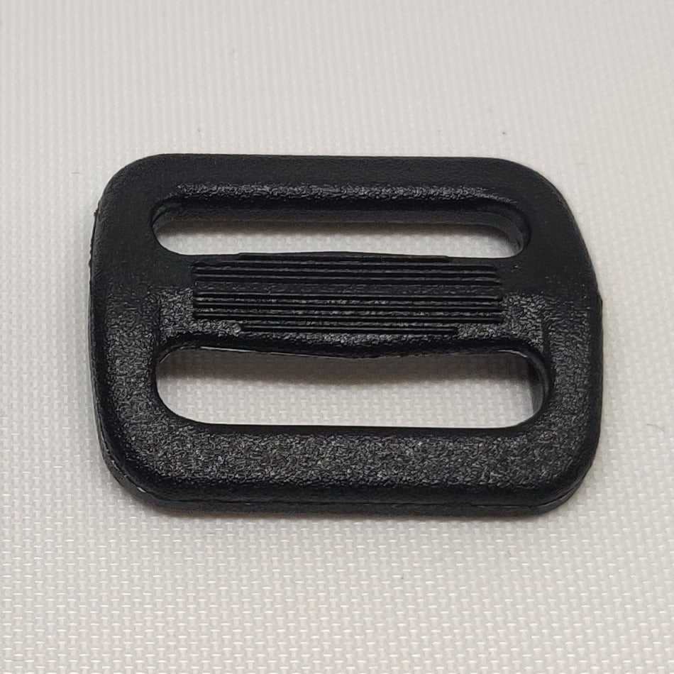 Black plastic 25 millimetre triglide buckle from ITW Nexus