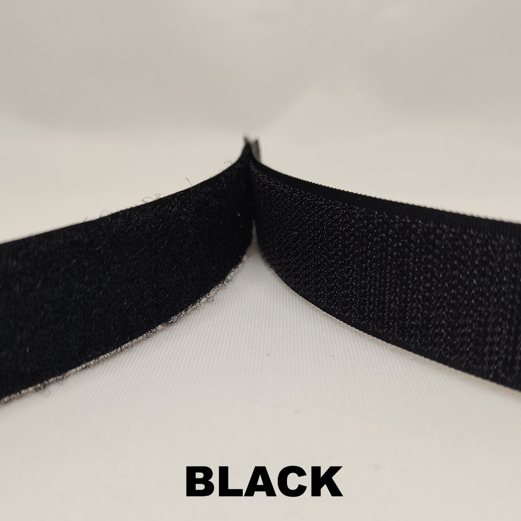 Black sew on velcro brand