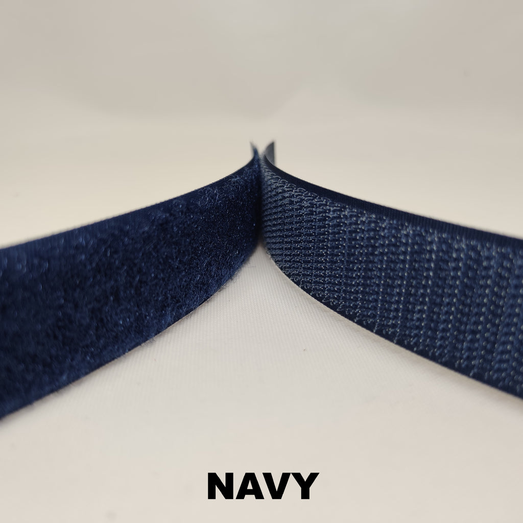 Navy blue sew on hook and loop