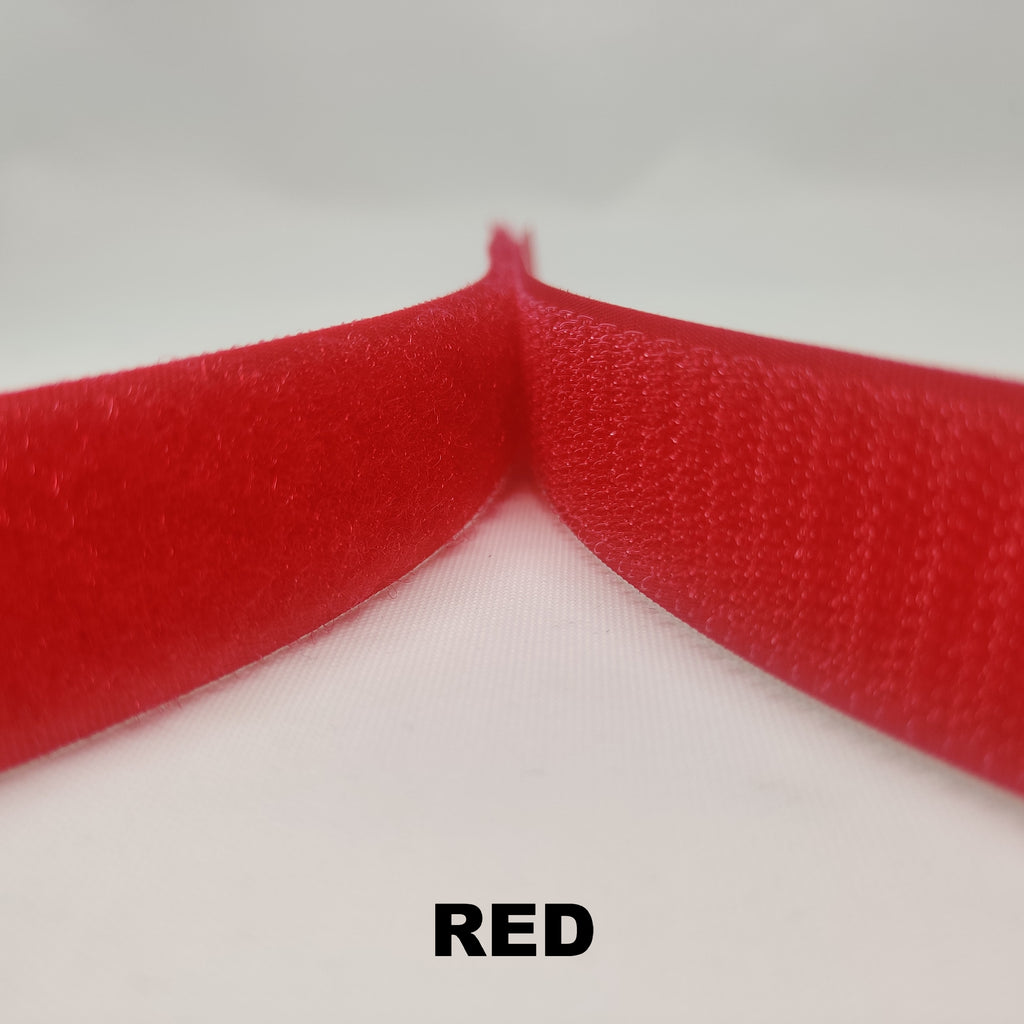 Red sew on hook and loop