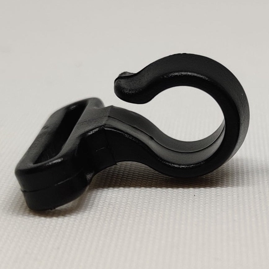 Black plastic webbing hook