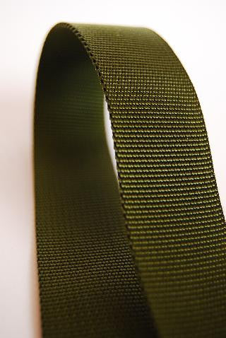 Olive green traditional weave 25 millimetre webbing