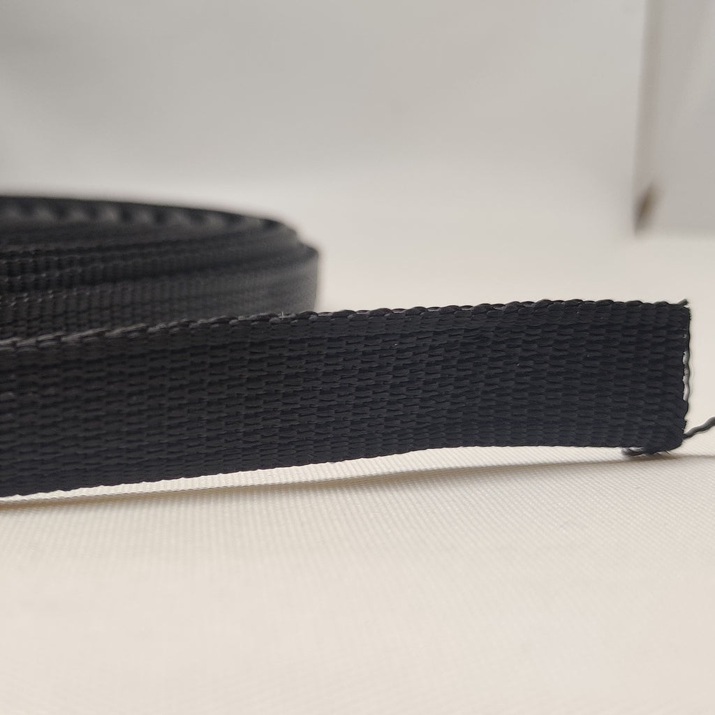 Black traditional weave 16 millimetre nylon webbing