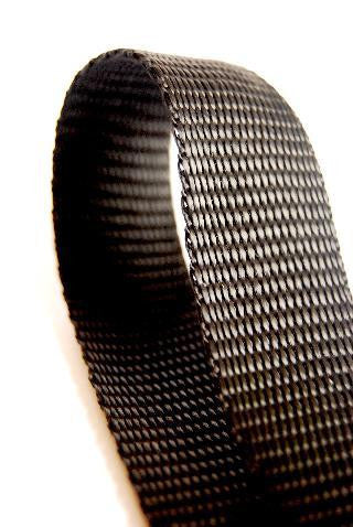 Black 20mm polypropylene webbing