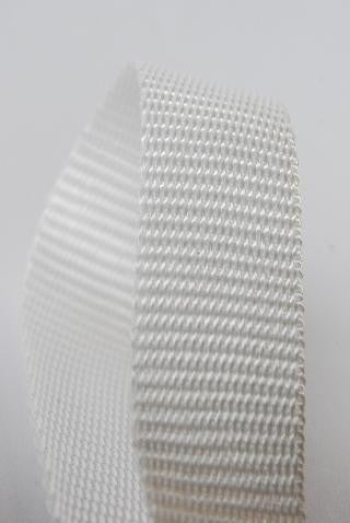 White 20mm polypropylene webbing