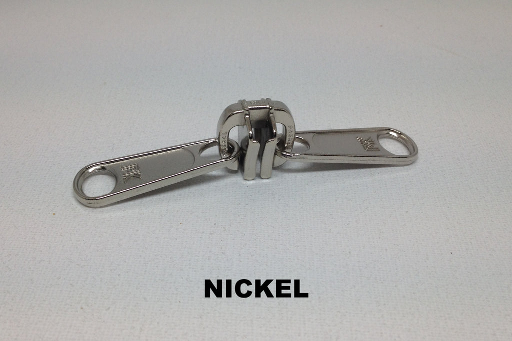 Nickel Z1091 double metal zip slider 