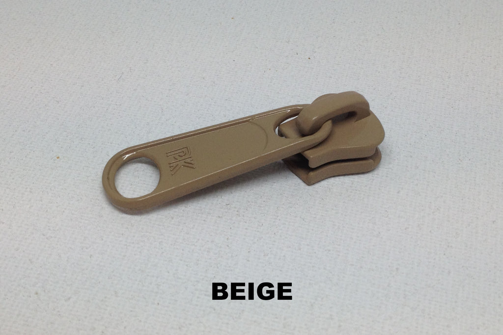 Beige single metal Z1091 zip slider
