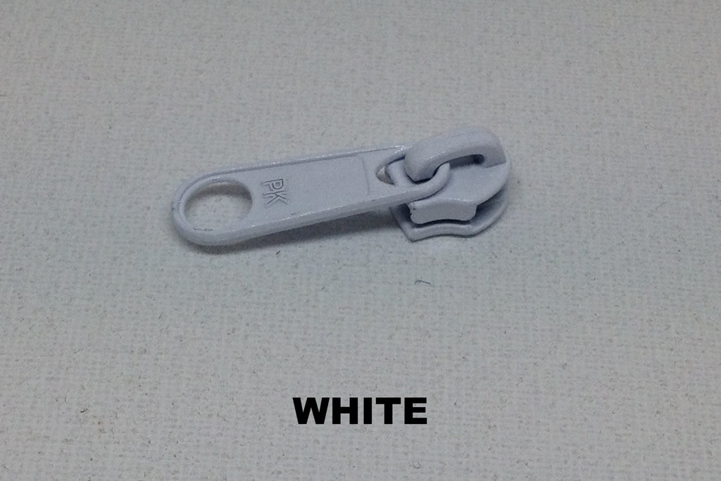 White Z790 single metal slider for coil zip
