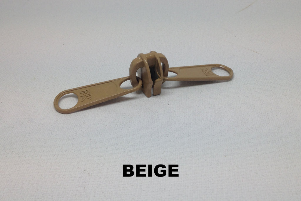 Beige Z990 metal double slider for coil zip