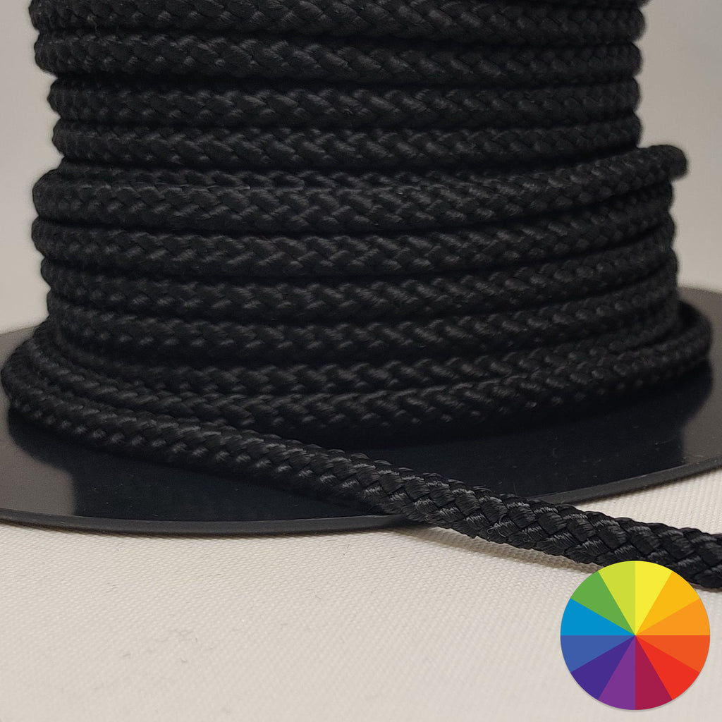 4 millimetre soft braid polypropylene cord available in multiple colours