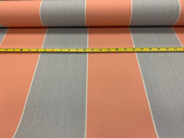 Sauleda Peach and Grey Stripe Canvas