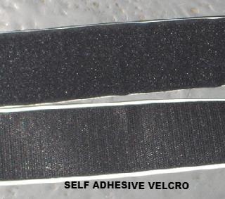 Black self adhesive velcro brand