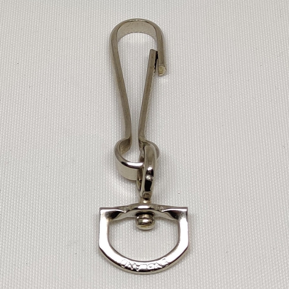 Nickel plated hook with swivel for webbing or tape