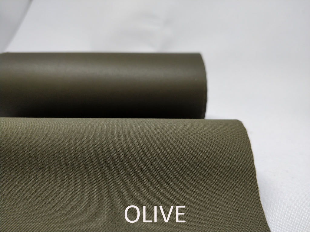 WATERPROOF BREATHABLE POLYESTER MICROFIBRE FABRIC IN OLIVE - FROM PROFABRICS