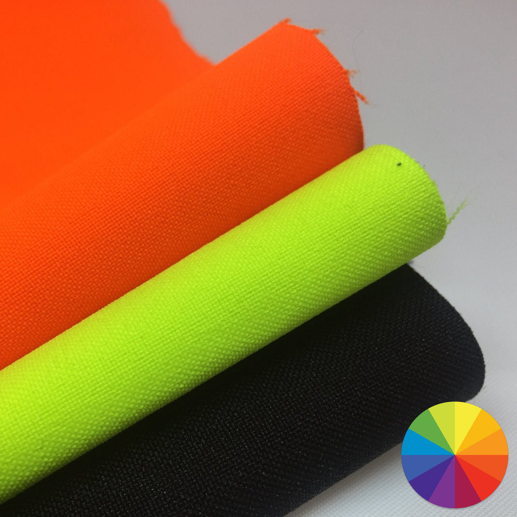 orange, fluorescent yellow, and black 3 Layer Polyester at Profabrics