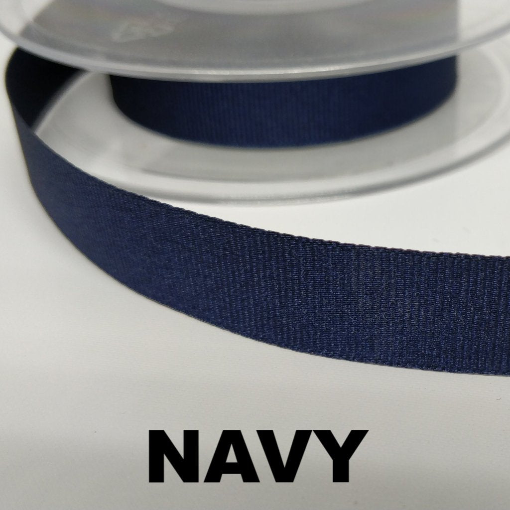 Navy 16 millimetre grosgrain ribbon tape