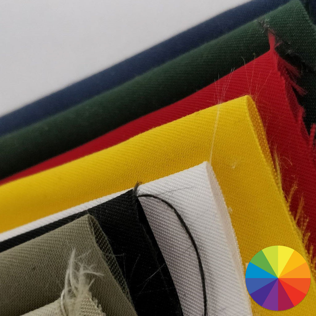 Showerproof polyester microfibre shown available in multiple colours