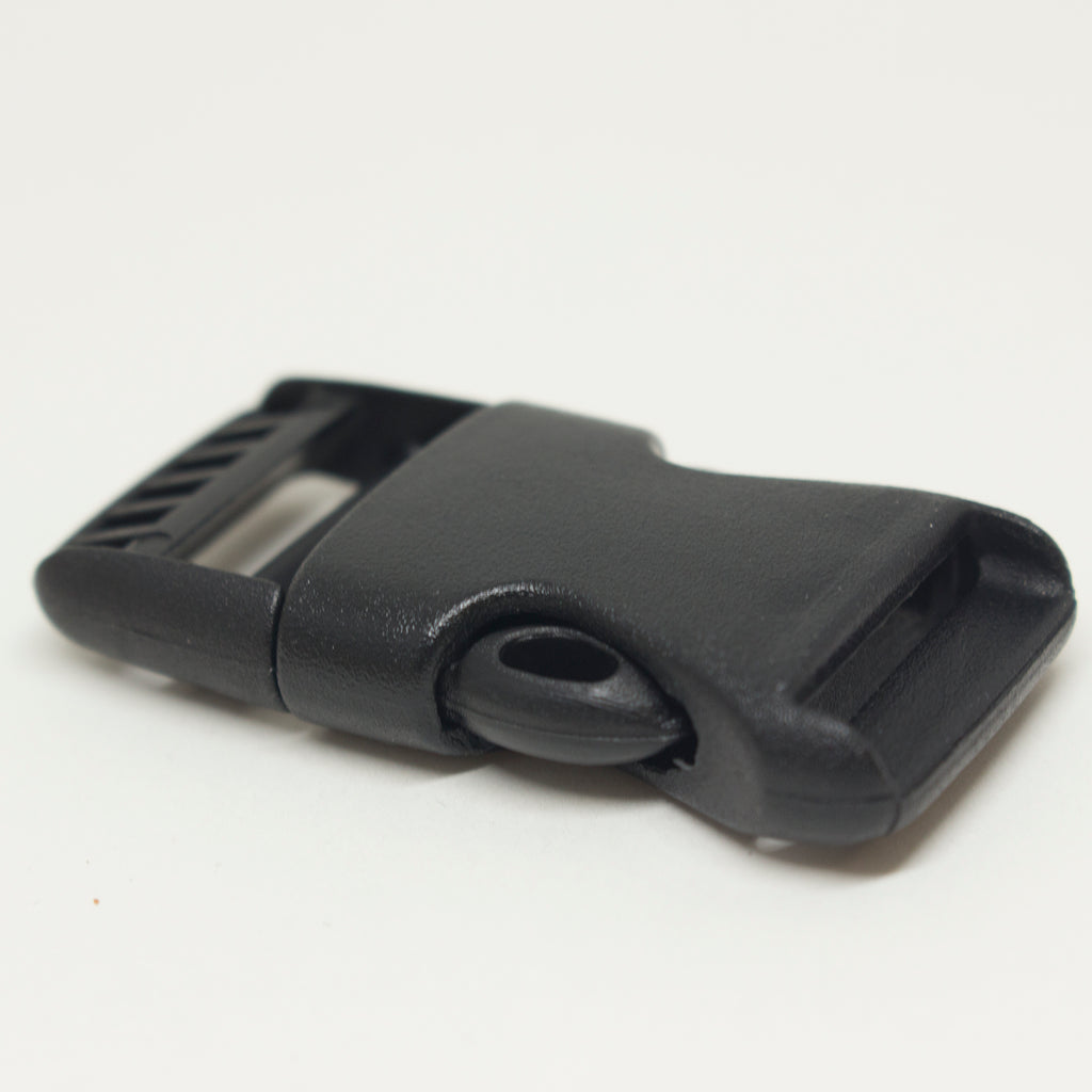 Single black plastic side release buckle