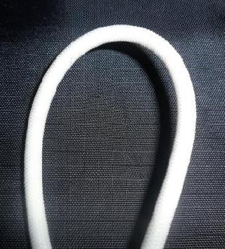 White 8 millimetre elasticated shock cord