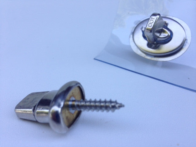Pack of ten nickel plated brass woodscrew turnbuttons