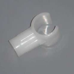 White plastic T tent clip