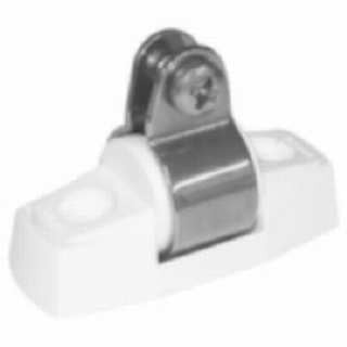 White nylon and stainless steel universal deck fitting