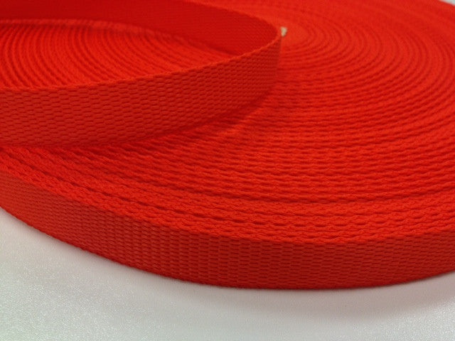Orange 20mm polypropylene webbing