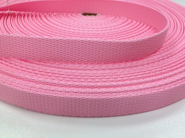 Pale Pink 20mm polypropylene webbing